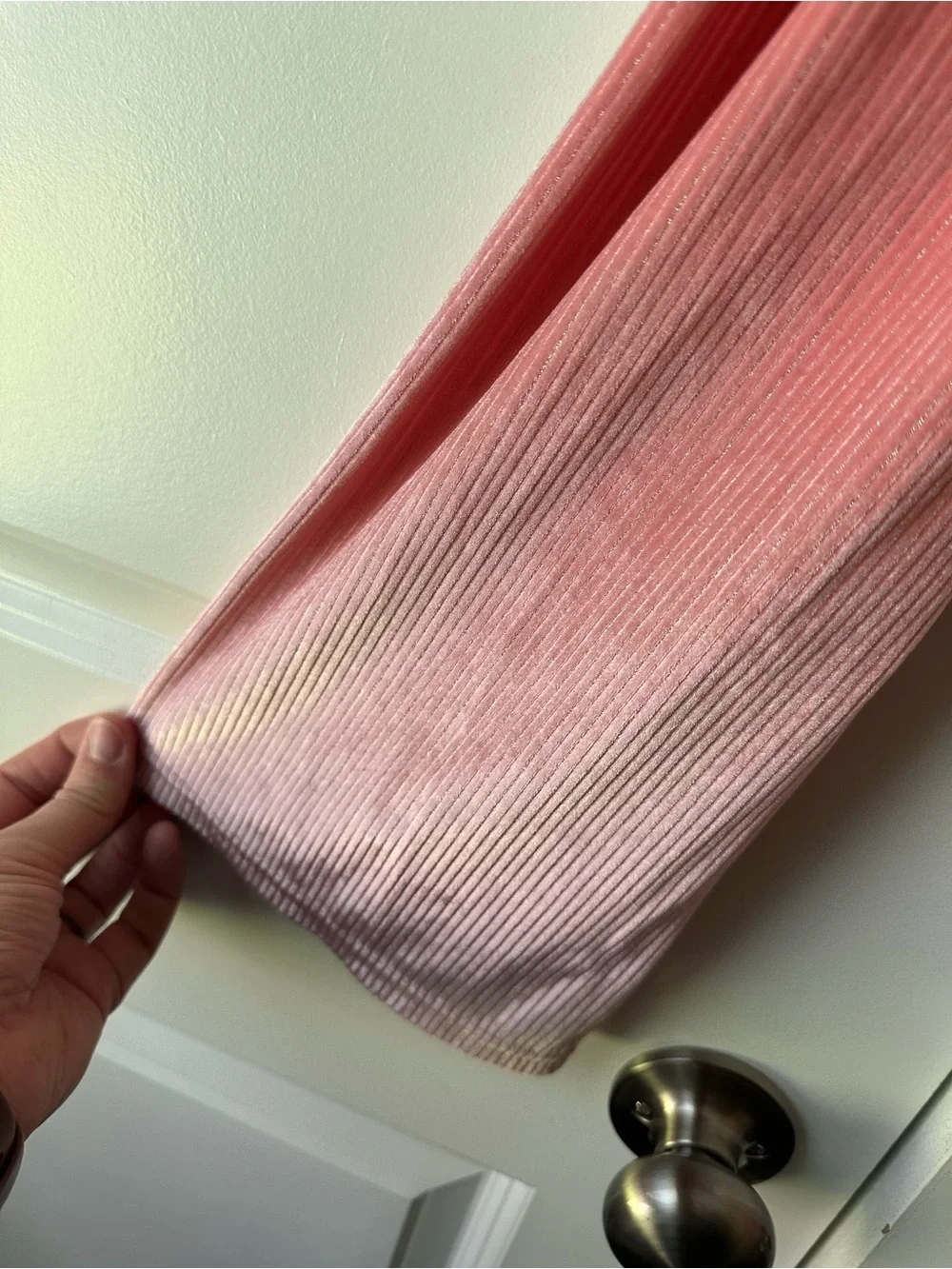Girls XL Old Navy Pink Velvet Ribbed Flare Leggings